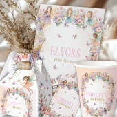 妖精の花 3歳の誕生日招待状 招待状