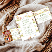 Whimsical Farm Animals Pastel 1st Birthday 招待状