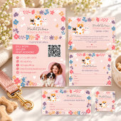 Whimsical floral cute pastel pet sitter dog walker チラシ