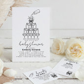 Baby Milk Bottle Champagne tower Funny Baby Shower 招待状