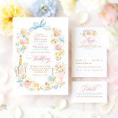 Whimsical Elegant Pastel Flowers Wedding Thank You フェイバータグ