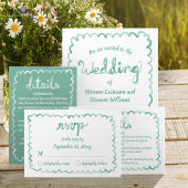 オリジナルお洒落オリーブグリーン手描き枠 サンキューカード