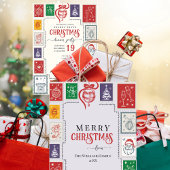 Whimsical Retro Stamp Holiday Photo 2026 Calendar シーズンカード