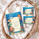 Whimsical Ocean Friends Baby Shower スタンダードカクテルナプキン