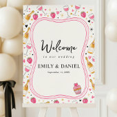Whimsical Pink Strawberry wedding Thank You Card サンキューカード