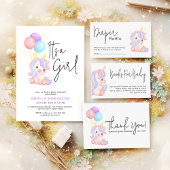 Sweet Unicorn Balloons Pastel Baby Shower サンキューカード