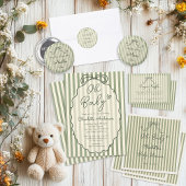 Whimsical Sage Green Baby Shower Auntie To Be 缶バッジ
