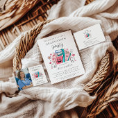 Whimsical Tooth & Hearts Dental Graduation Party サンキューカード