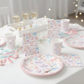 Watercolor Coquette Bunny Pink Bows Easter  ラッピングペーパー