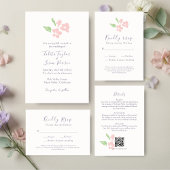 Ivory | Watercolor Floral Wedding Detail Combo 招待状
