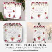 遊び心の冬の妖精　ファーストバースデイ　ありがとう ギフトタグ