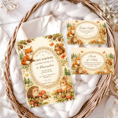 Whimsical Woodland Animals Baby Shower 招待状