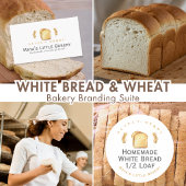 White Bread Wheat Bakery Thank You ラウンドシール