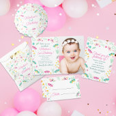 White Pastel Butterfly Girl’s Garden Welcome ポスター