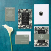 White Flowers and Greenery 出欠カード (この独立クリエイターのコレクションをカスタマイズ。)