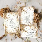 ホワイトゴールド セレスチャル ムーン & スターズ ウェディング サンキューカード