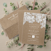 ホワイトレース |クラフト紙結婚式招待状 招待状 (この独立クリエイターのコレクションをカスタマイズ。テスト)