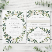 白い牡丹 |水彩フローラフレーム結婚のメニュー (この独立クリエイターのコレクションをカスタマイズ。)