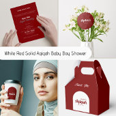 赤い白無地の色プレーン、Aqiqah赤ちゃんシャワー 招待状