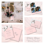 ホワイトローズ | ピンクブライダルシャワー スクエアペーパーコースター