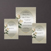 ホワイトローズ金ゴールドハート詳細エンクロージャカード エンクロージャーカード (この独立クリエイターのコレクションをカスタマイズ。)