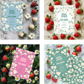 ホワイトストロベリーパインベリー カスタム ブライダルシャワー スタンダードランチョンナプキン