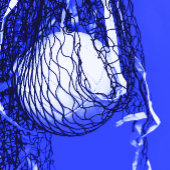 ブルーはっきりしたバレーボール誕生日 招待状