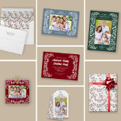 3枚の写真クリスマスグリーン金ゴールド 箔シーズンカード