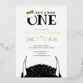 ワイルド・ワン – 1th Birthday Crown Chalkboard 招待状