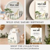 Wild One Safari Animal Birthday Welcome 横断幕