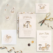 野生のサファリ動物ボホベビーシャワー 招待状