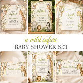 Wild Safari Baby Shower Tropical Jungle Animal  招待状