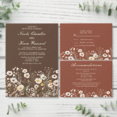 ワイルドフラワーオータム秋結婚フローラ スクエアペーパーコースター (この独立クリエイターのコレクションをカスタマイズ。)