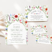 ワイルドフラワーフローラ男女兼用ベビースシャワー 招待状