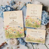 Wildflower Meadow Gold Wedding 招待状