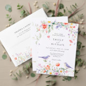 Wildflower Watercolor Botanical Spring Wedding セーブザデート (この独立クリエイターのコレクションをカスタマイズ。テスト)