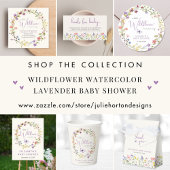 ワイルドフラワーウォーターカラーベビーシャワーサンキューカード 招待状