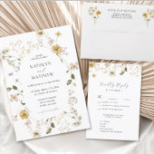 ワイルドフラワーお洒落ボホリハモダンーサルディナー 招待状