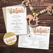 ベビーブロック、クマおよびワイルドフラワーサンキューカード サンキューカード