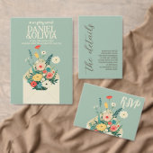 ワイルドフラワーズボタニカル庭園の結婚式花嫁 招待状 (この独立クリエイターのコレクションをカスタマイズ。)