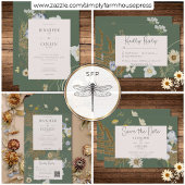 セージの結婚式の受付カードに咲く野の花 エンクロージャーカード