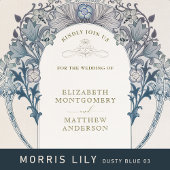 Photo Guestbook Sign Dusty Blue William Morris ポスター