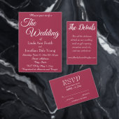 ワインレッドシンプルスタイルウェディング日付を保存 箔招待状 (この独立クリエイターのコレクションをカスタマイズ。)