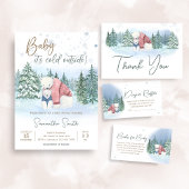 Winter Baby It's Cold Outside Baby Shower 招待状