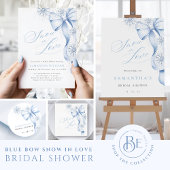 Snowflake Blue Bow Winter Bridal Shower Paper Plat ペーパープレート