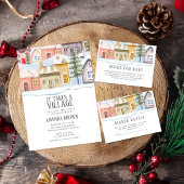 Winter Christmas It takes a Village Baby Shower エンクロージャーカード