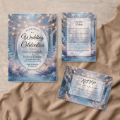 Winter Florals in Frosted Pines Wedding 招待状 (この独立クリエイターのコレクションをカスタマイズ。)