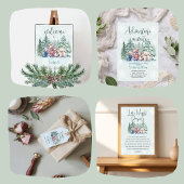 冬の森の動物の雪の赤ちゃんシャワー スタンダードカクテルナプキン