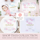 ウィンターワンダーランド誕生日ラベンダーブルースノーフレーク ラッピングペーパー