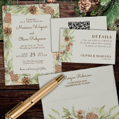 冬のベージュエレガントス結婚クリプト 招待状